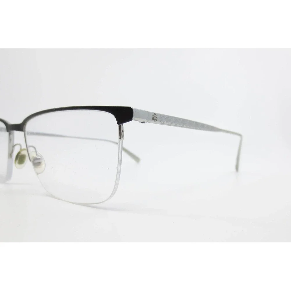 Brooks Brothers BB 1061 1637 Black Silver Semi Rimless Eyeglasses 55-17-145